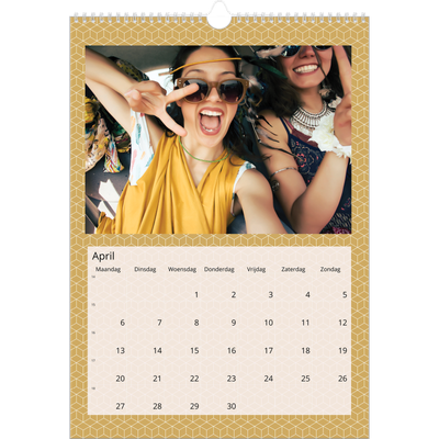 A3 Jaarkalender — Geometrisch achtergrondpatronen [April]