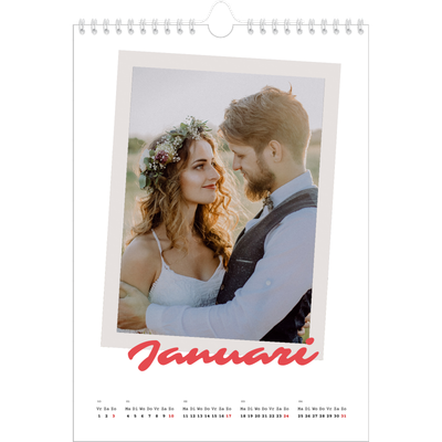 Fotokalender A4 (20 x 30 cm) — Karmijnrode handtekening [Januari]