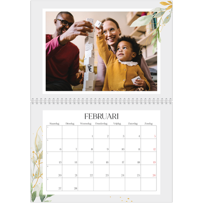 Fotokalender A4 Dubbel (30 x 40 cm) — Bloemen splash [Februari]