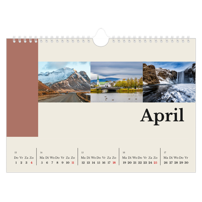 Fotokalender A4 — Bezienswaardigheden van de wereld [April]