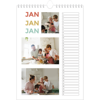 Fotokalender A4 — Bont gekleurd