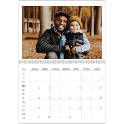 Fotokalender A4 Dubbel (30 x 40 cm) — Rode highlights [April]