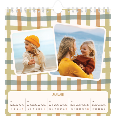 Jaarkalenders vierkant — Retro patronen [Januari]