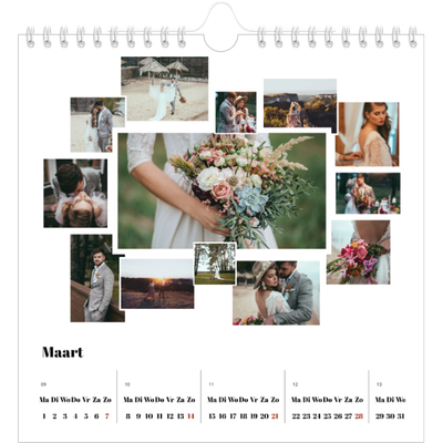 Jaarkalenders vierkant — Collage shapes [Maart]