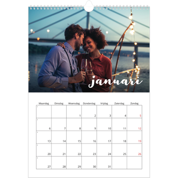 Fotokalender A3 — Schuingedrukte letters
