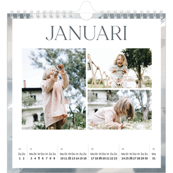 Fotokalender Vierkant — Verfkwast effect
