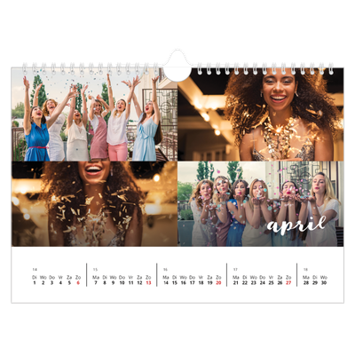 Fotokalender A4 — Schuingedrukte letters [April]