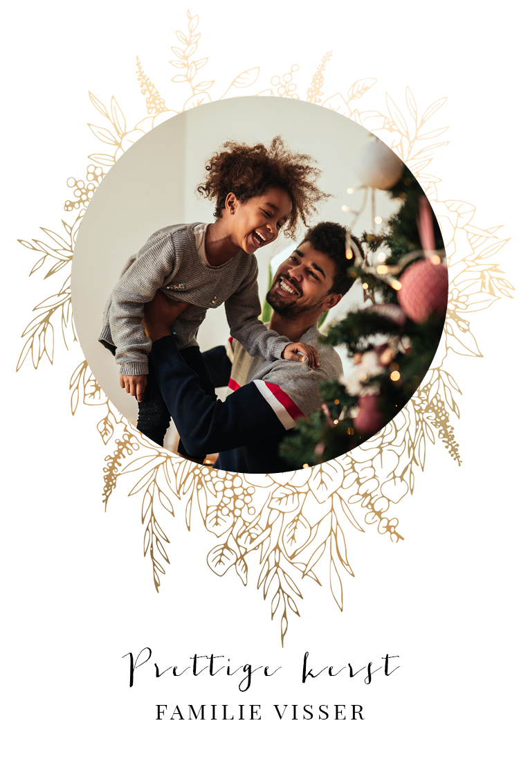 Fotokaarten — Gouden bloemenversiering