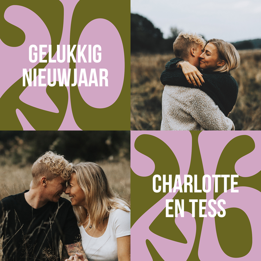 Fotokaarten — Blush en khaki