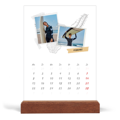 Bureaukalender met houten standaard  — Plakboek flair [Februari]