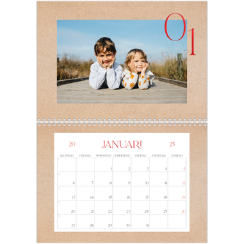 Fotokalender A4 Dubbel — Rode stippen