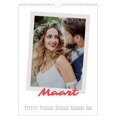 A3 Jaarkalender — Karmijnrode handtekening [Maart]
