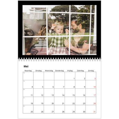 Fotokalender A4 Dubbel (30 x 40 cm) — Foto in zwart kader [omslag]