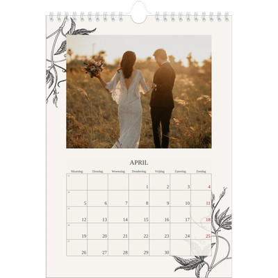 Fotokalender A4 (20 x 30 cm) — Inkt & klimop [April]