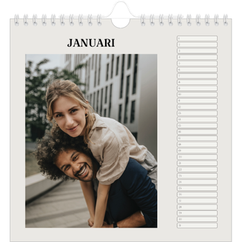 Fotokalender Vierkant — Simpel ivoor