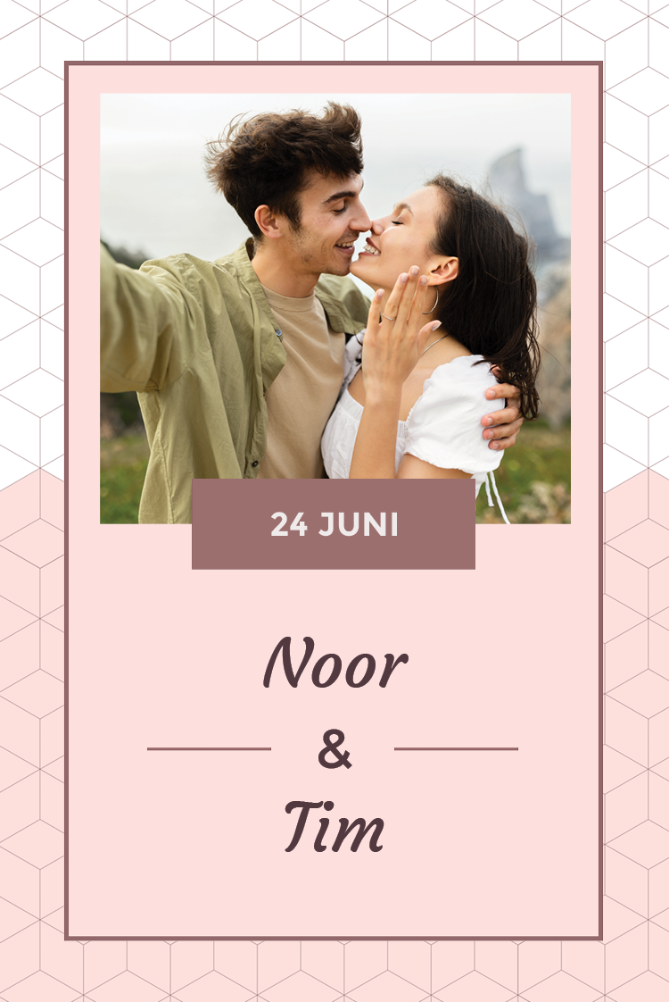 Save the date — Zacht roze