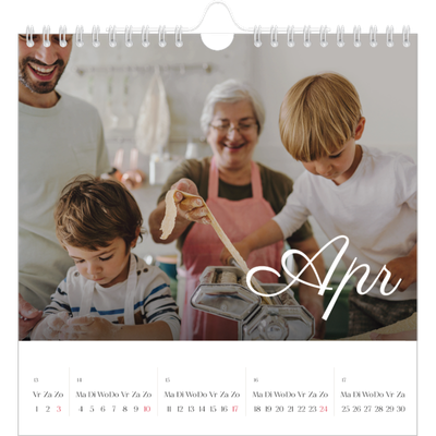 Jaarkalenders vierkant — Handgeschreven maanden [April]