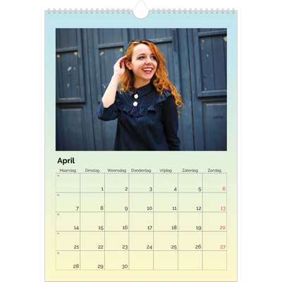 A3 Jaarkalender — Kleurverloop in pastel [April]