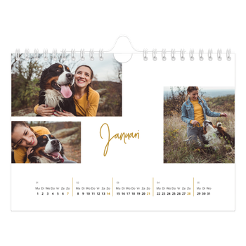 Fotokalender A5 — Goudkleurige letters