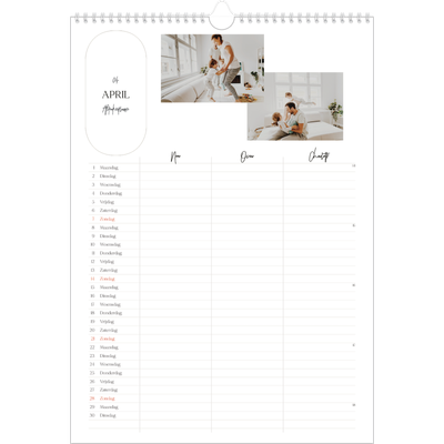 A3 Familieplanners — Grootse plannen - gezinsplanner 3 personen [April]