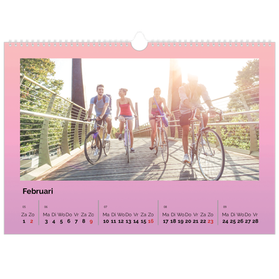 Fotokalender A3 — Kleurverloop in pastel [Februari]