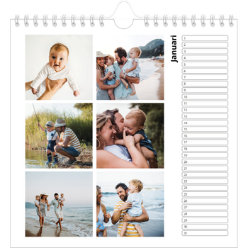 Fotokalender Vierkant — Eenvoudig blokkenpatroon