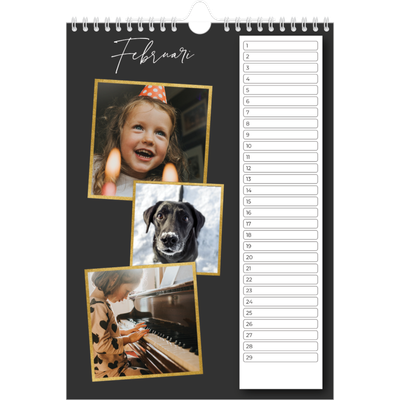 Verjaardagskalenders A4 — Herinneringen verzamelen [Februari]