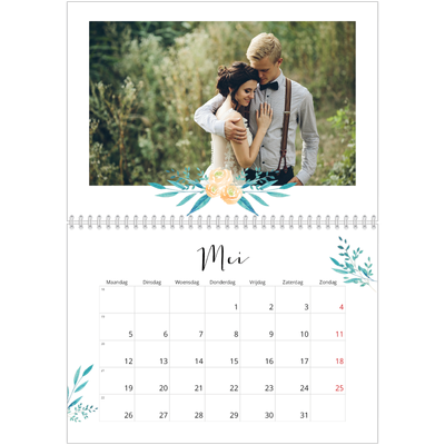 Fotokalender A4 Dubbel (30 x 40 cm) — Bloemen illustraties [omslag]