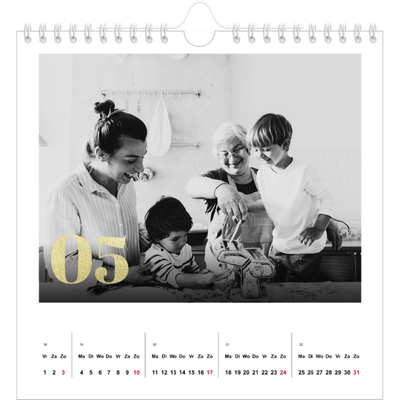 Jaarkalenders vierkant — Grote glitter cijfers [omslag]