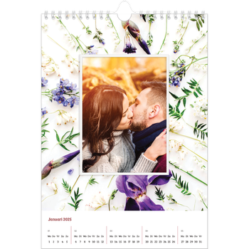 Fotokalender A4 — Kleurrijke bloemenachtergrond