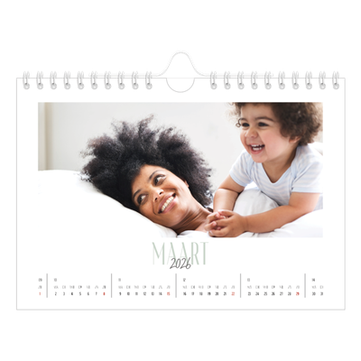 Fotokalender A5 — Gevarieerd lettertype [Maart]