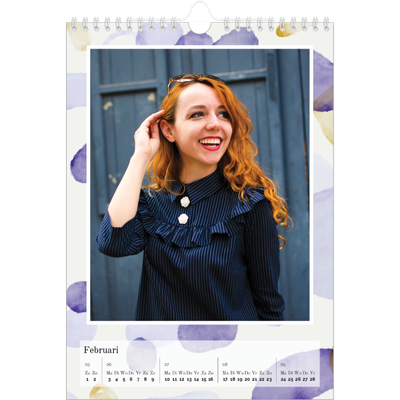 Fotokalender A4 (20 x 30 cm) — Aquarel vlekkenpatroon [Februari]