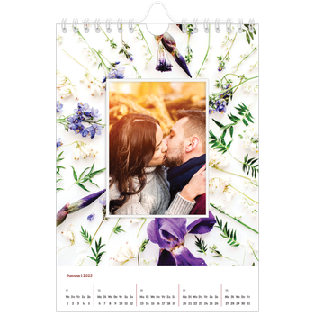 Fotokalender A5 — Kleurrijke bloemenachtergrond