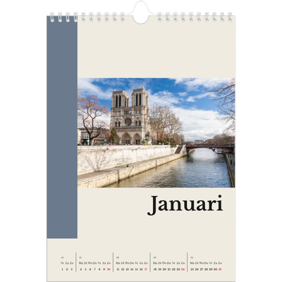 Fotokalender A4 (20 x 30 cm) — Bezienswaardigheden van de wereld [Januari]