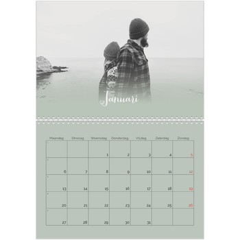 Fotokalender A4 Dubbel — Zachtgroen kleurverloop