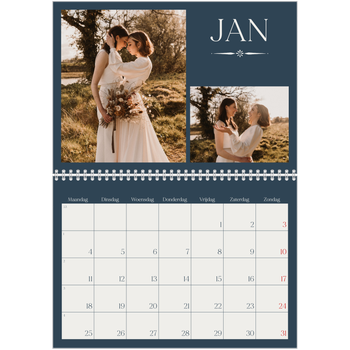 Fotokalender A4 Dubbel — Leisteen & schreef