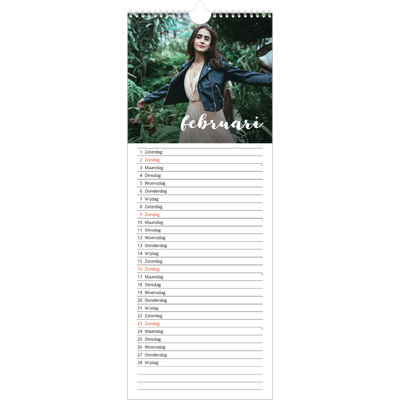 Smalle kalender  — Schuingedrukte letters [Februari]