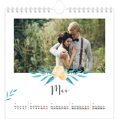 Jaarkalenders vierkant — Bloemen illustraties [omslag]