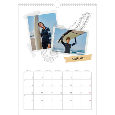 A3 Jaarkalender — Plakboek flair [Februari]