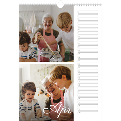 Verjaardagskalenders A3 — Handgeschreven maanden [April]