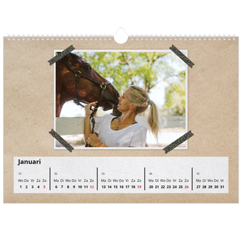 Fotokalender A3 — Foto's met plakband