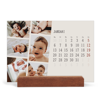Bureaukalender met houten standaard — Herinneringen in beweging