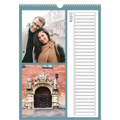 Verjaardagskalenders A3 — Kleurrijke kaders [Maart]