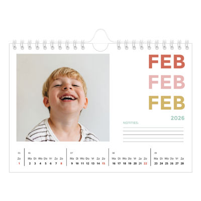 Fotokalender A5 — Bont gekleurd [Februari]