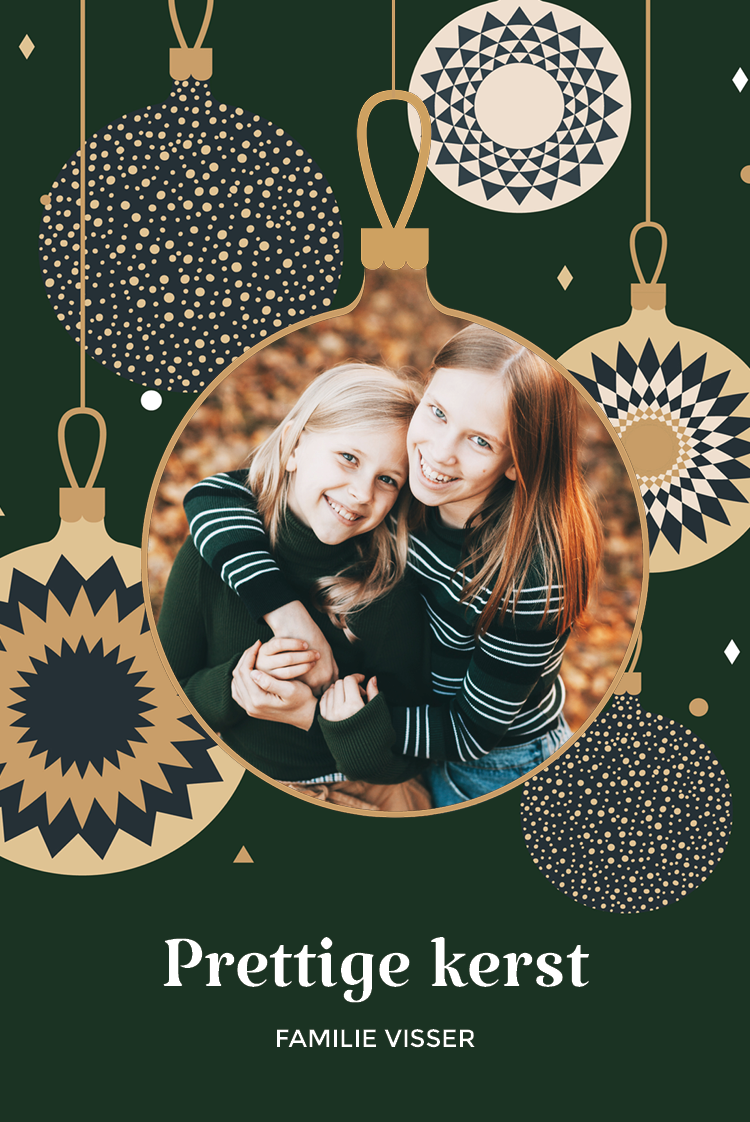 Fotokaarten — Kerstballen fotolijst