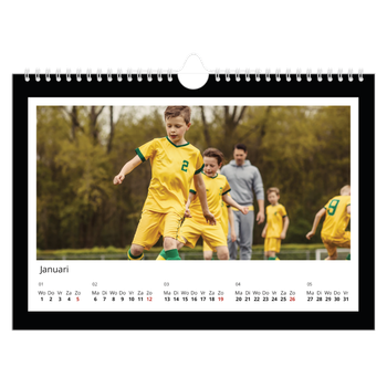 Fotokalender A4 — Compleet zwart kader