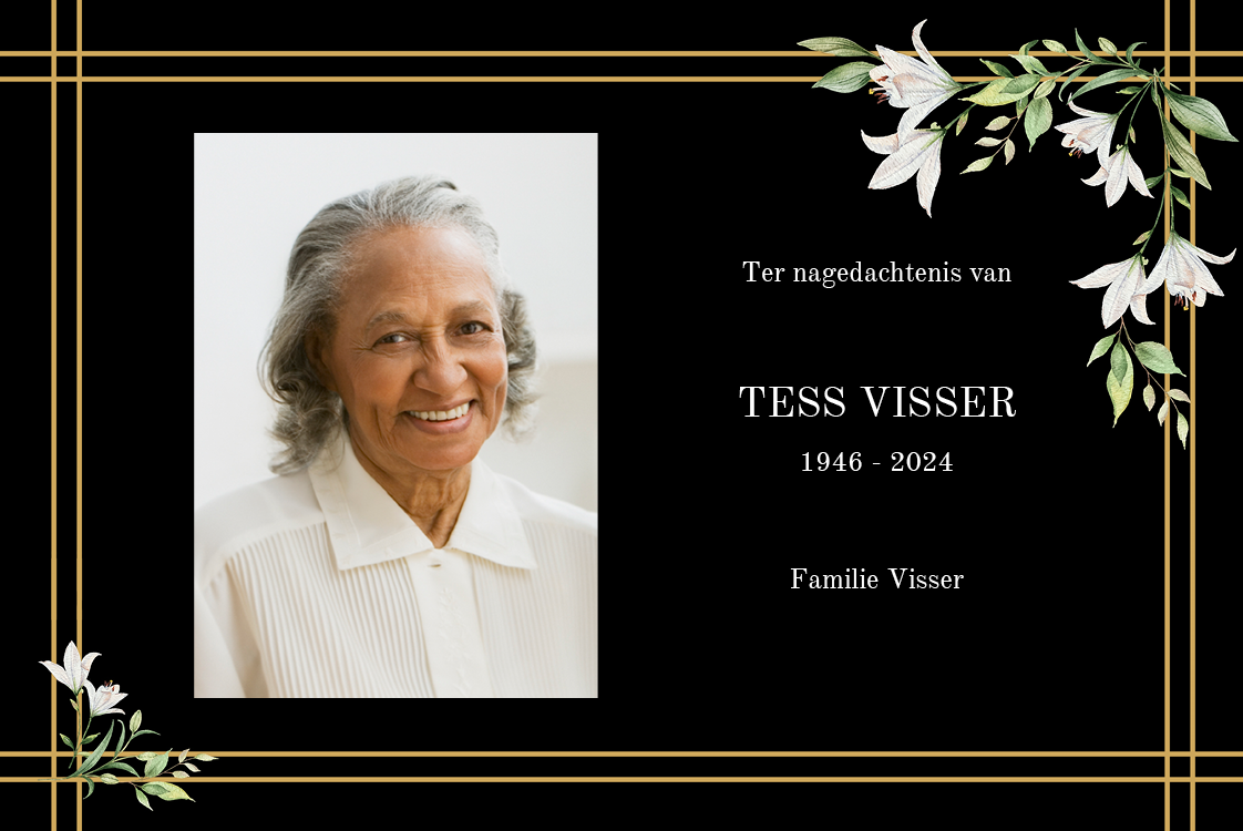 Bedankkaarten — Bloemige lijst