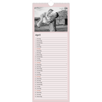 Smalle kalender  — Scandinavische kleuren [April]