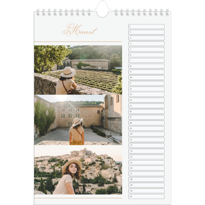 Verjaardagskalenders A4 — Gouden banner [Maart]