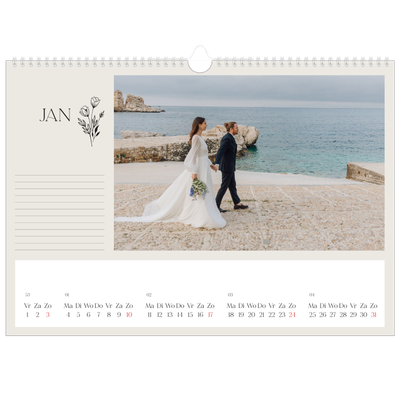 Fotokalender A3 — Initialen in bloei [Januari]